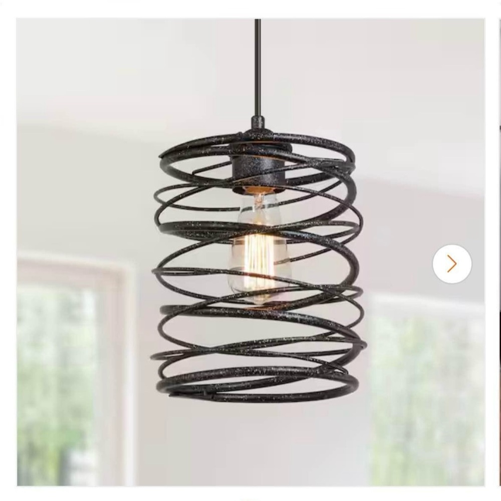 Black Spiral Pendant Light